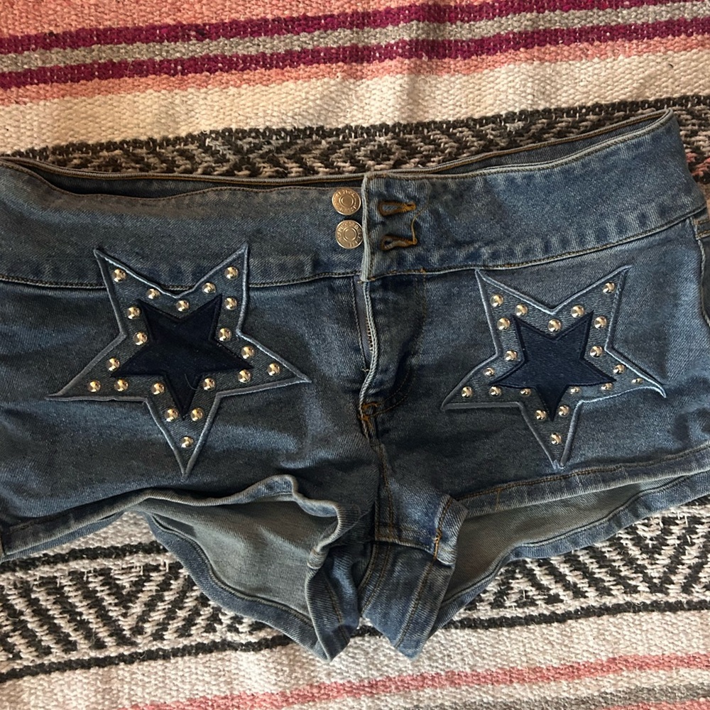 star Studded Denim Shorts